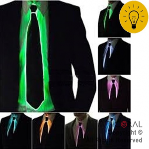 CORBATA LUMINOSA NEGRA CON HILO LED x 1